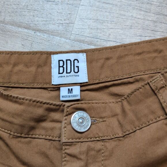 BDG Urban Outfitters Cargo Khaki Denim Canvas Mini Skirt Carpenter Tan/Camel M - Picture 3 of 7
